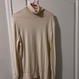 Cream turtleneck sweater for mens